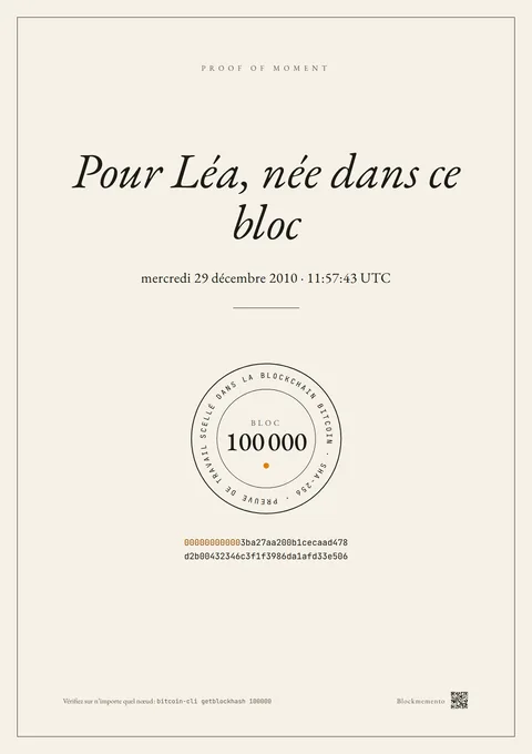 Le modèle moment, sur le bloc 100 000