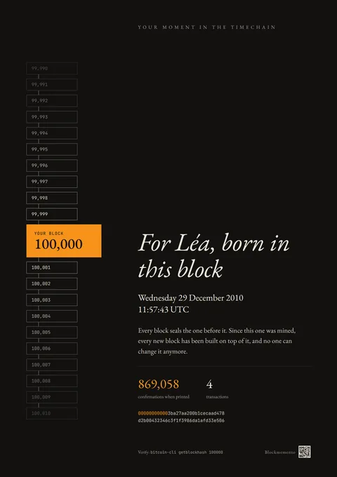 The timechain template, on block 100,000